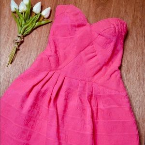 WOW Couture Strapless Neon Pink Bandage Dress